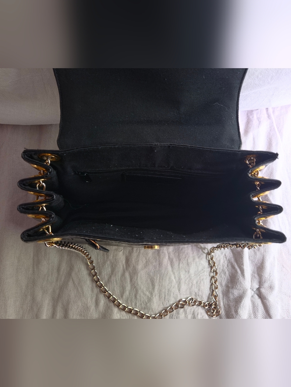 Etienne Aigner Black Leather Croc-Embossed Shoulder Bag - Picture 7 of 7